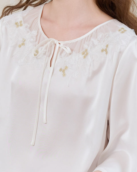  Nightgown Cream Silk Dress