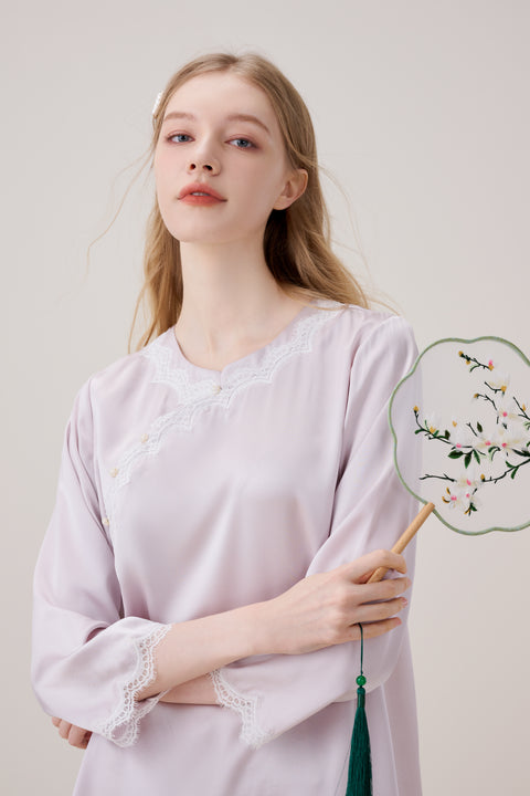 Camisón de seda estilo chino vintage