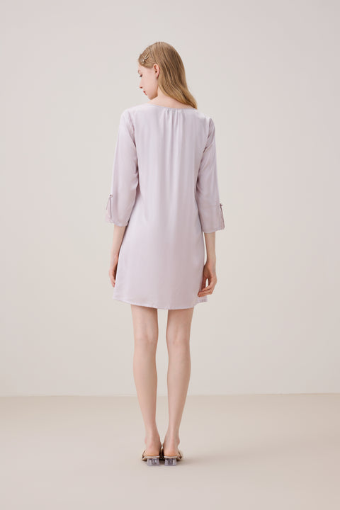 Camisón de Seda Lavanda Almohadillas Desmontables para el Pecho
