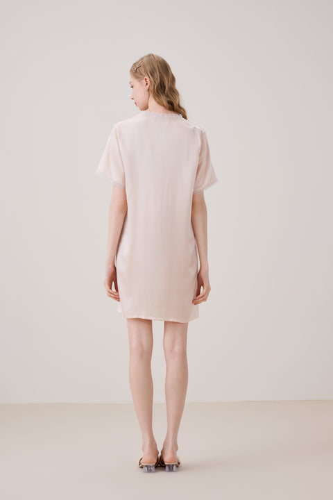 Camisón de Seda Rosa Ostra