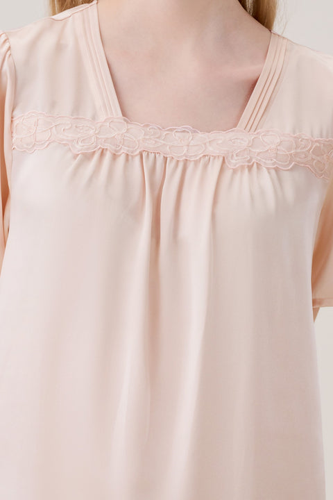 Camisón de seda para dormir en rosa ostra