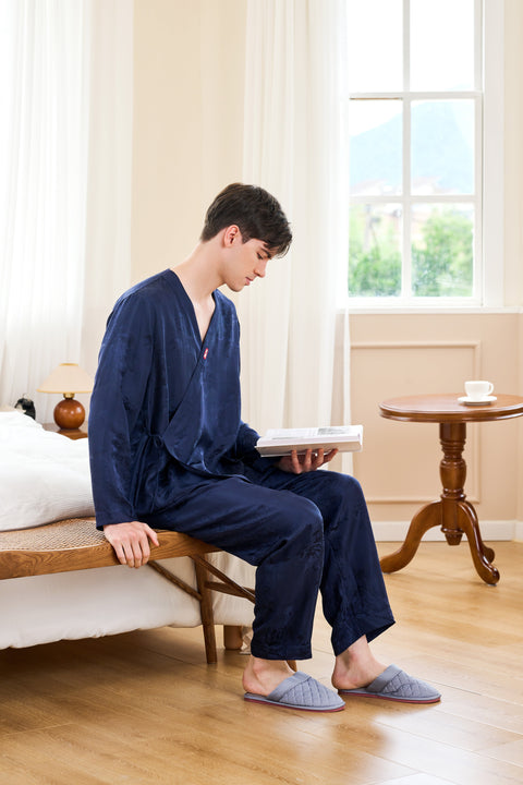 Martial Kong Fu Vintage Chinese Style Silk Loungewear for Men