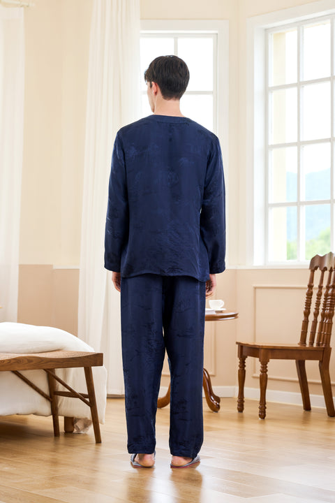 Martial Kong Fu Vintage Chinese Style Silk Loungewear for Men
