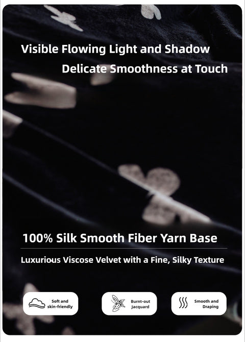 Women's Velvet Slip Dress with Silk Lining Black Cocktail Dress, Backless V-Neck Party Dress, Butterfly Jacquard, Elegant Mid-Length Evening Dress