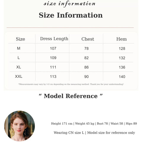 Size Information and Model Reference - 021388 Nightdress