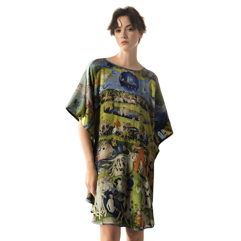 Silk Batwing 2in1 Design Long, an Exquisite Tunic Dress and Luxurious Nightgown