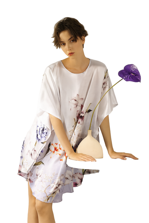 Silk Batwing 2in1 Design Long, an Exquisite Tunic Dress and Luxurious Nightgown