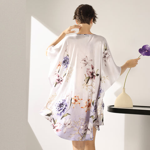 Silk Batwing 2in1 Design Long, an Exquisite Tunic Dress and Luxurious Nightgown
