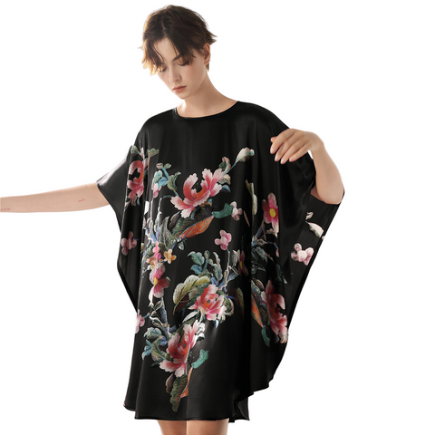 Silk Batwing 2in1 Design Long, an Exquisite Tunic Dress and Luxurious Nightgown