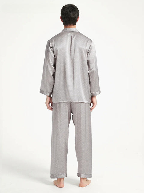 Luxury 100% Mulberry Silk Pajama Set for Men - Plus Size Sleepwear