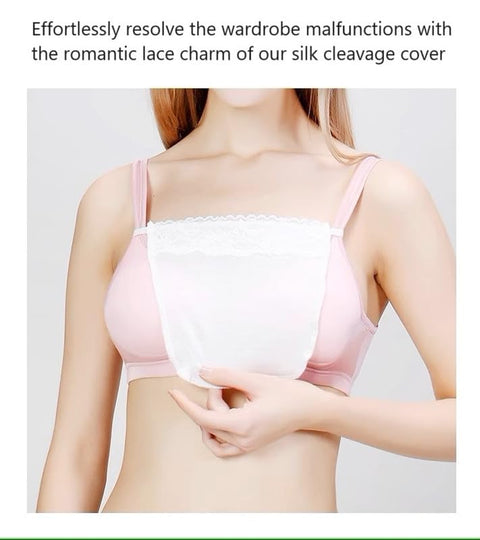 Camisole-Abdeckung aus Seidenspitze, BH-Einsatz, einteilig, abnehmbare Brustabdeckung für Frauen, Anti-Peep-Clip-On-Schutz