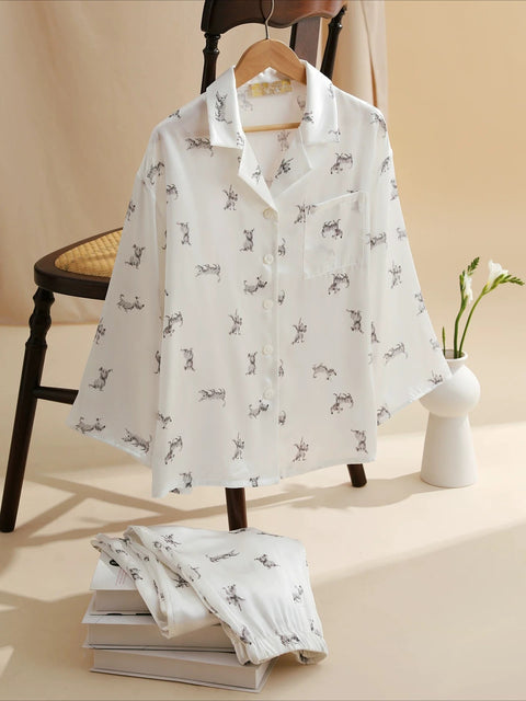 Retro New Chinese Style 100% Mulberry Silk Pajama Set for Women