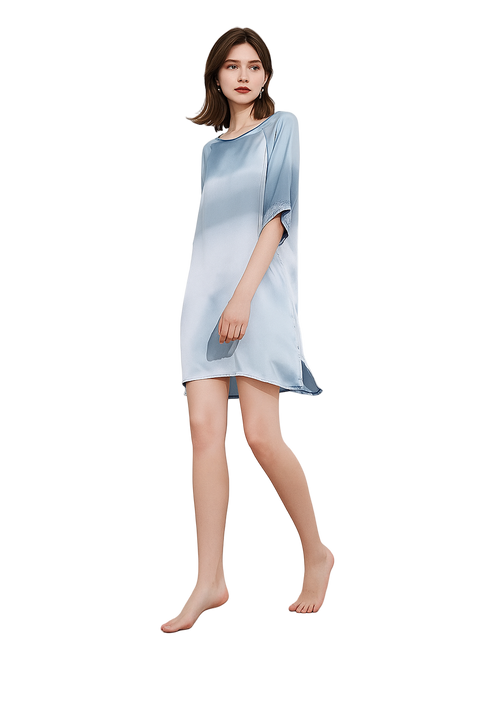 100% Mulberry Silk Nightgown for Women – Loose Fit Luxury Sleepwear, All-Season Silk Loungewear Gift