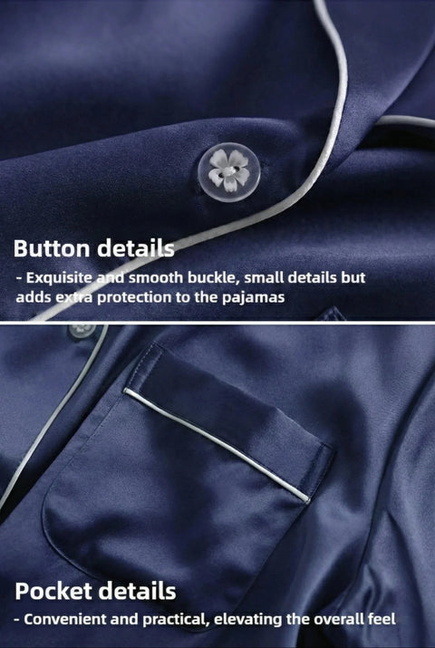 Tranquility Series Women's Silk Pajamas Set 100% Mulberry Silk Solid Colors Button Front 2 Piece Silk PJ Set