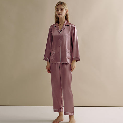 Silk Pajama Set for Women, 22 Momme Heavyweight 100% Mulberry Silk, Long Sleeve Luxury Sleepwear and Gift
