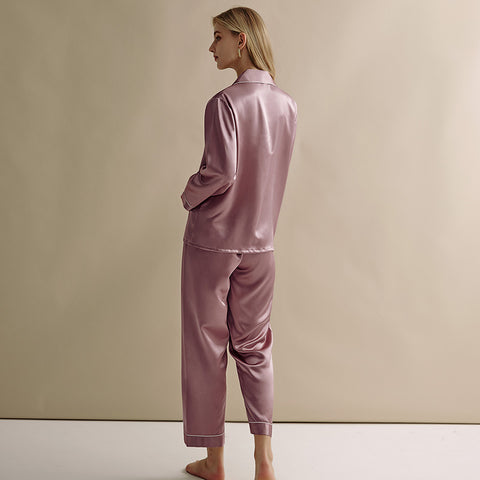 Silk Pajama Set for Women, 22 Momme Heavyweight 100% Mulberry Silk, Long Sleeve Luxury Sleepwear and Gift