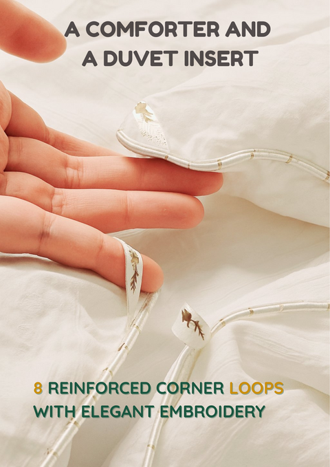 100% Silk Comforter for Sumer - Silk Filling with Cotton Cover Detachable & Machine Washable Luxury Silk Duvet Insert