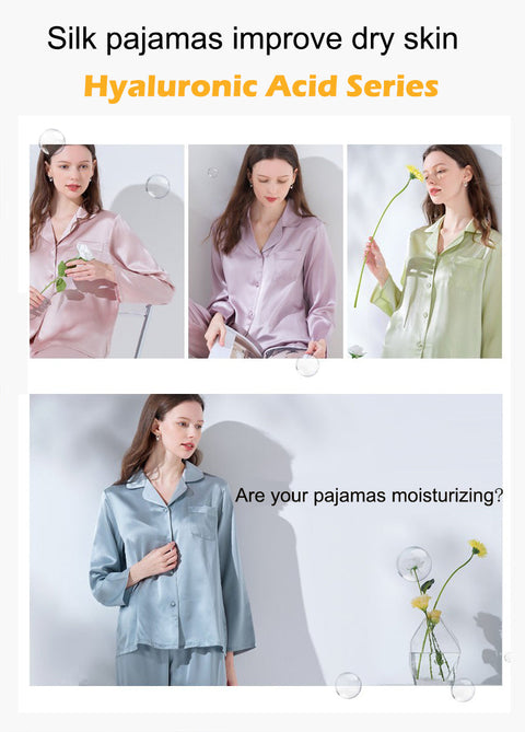 Women's Basic Silk Pajama Set Loungewear and Sleepwear (Clearance)