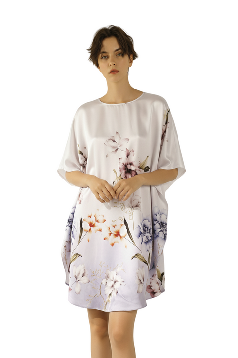 Silk Batwing 2in1 Design Long, an Exquisite Tunic Dress and Luxurious Nightgown