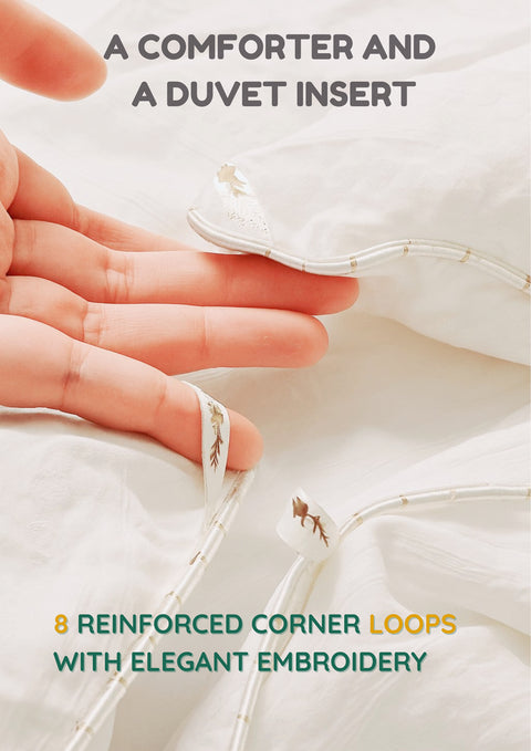 100% Silk Comforter for Sumer - Silk Filling with Cotton Cover Detachable & Machine Washable Luxury Silk Duvet Insert