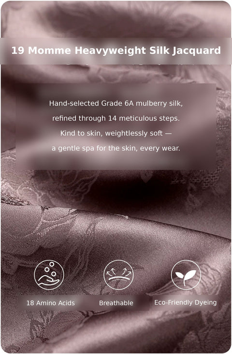 19 momme heavyweight silk jacquard fabric - 6A mulberry silk