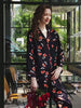 Women's 100% Mulberry Silk Long Sleeve Pajama Set, Floral Print Luxury Loungewear Sleepwear Video 1