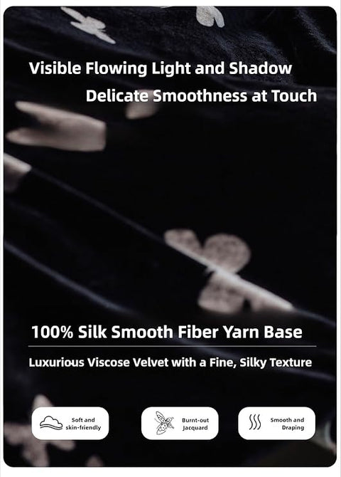 Silk Velvet fabric – burnt-out jacquard with flowing light and shadow